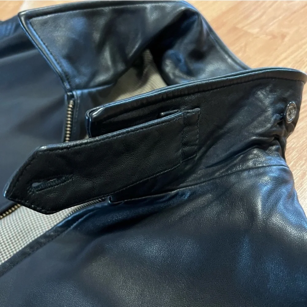 Polo Ralph Lauren Vintage Black Lambskin Leather Jacket Butter Soft Men's Size L - Picture 7 of 16